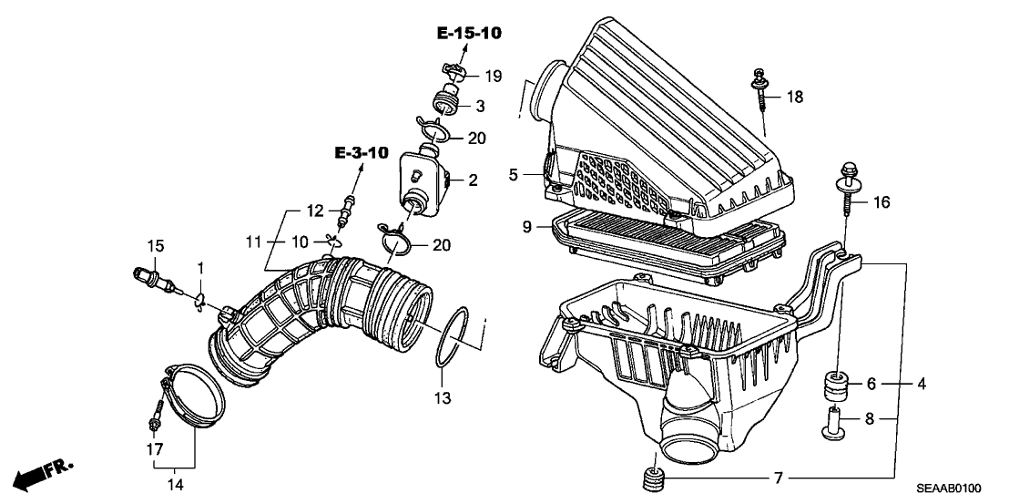 17228-RBB-A00 - Genuine Acura Tube, Air Flow