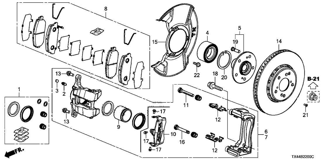 44300T0G951 Genuine Acura Bearing Assy., FR. Hub (NTN)