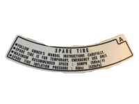 Acura 42767-SV4-A00 Spare Tire Caution Label (T-Type) (English)