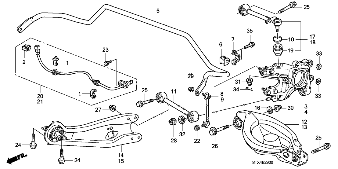 52306-STX-A01 - Genuine Acura Bush, Stabilizer Holder