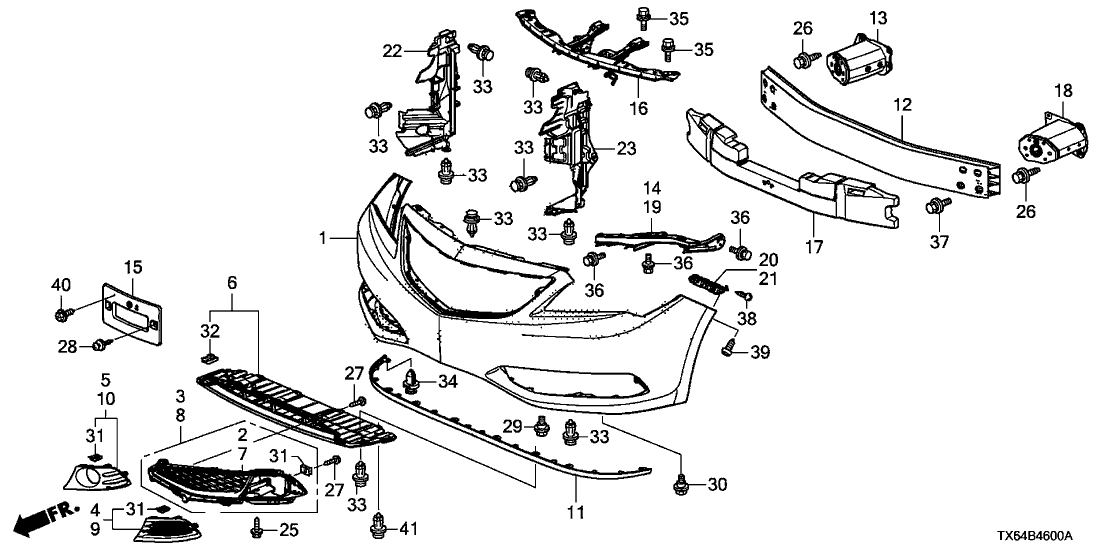 71103-TX6-A01 - Genuine Acura Garnish, R. FR. Foglight