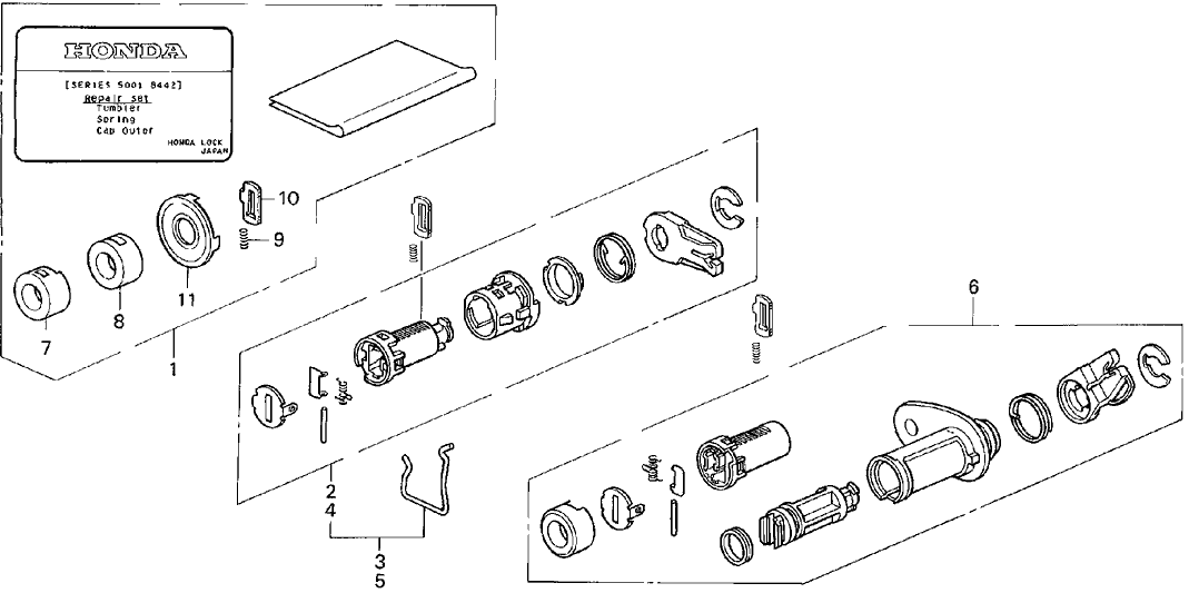 Sh Genuine Acura Tumbler Kit Key Cylinder