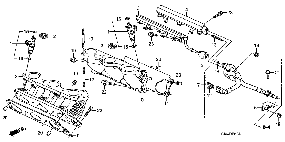 16450-RJA-A01 - Genuine Acura Injector Assy., Fuel