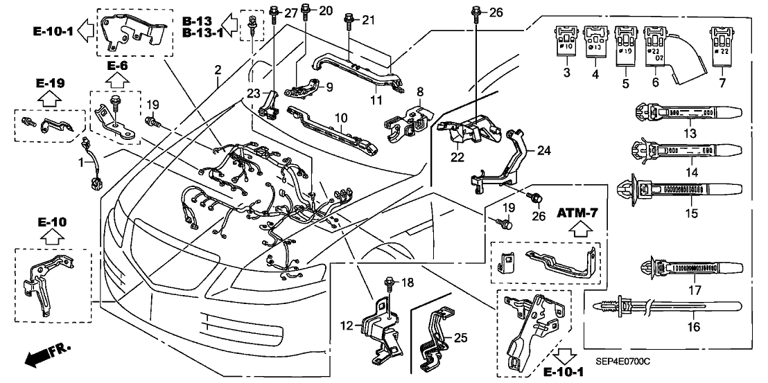 32110-RDB-A00 - Genuine Acura Wire Harness, Engine