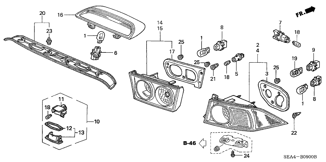 33501-SEA-A01 - Genuine Acura Lamp Unit, R.