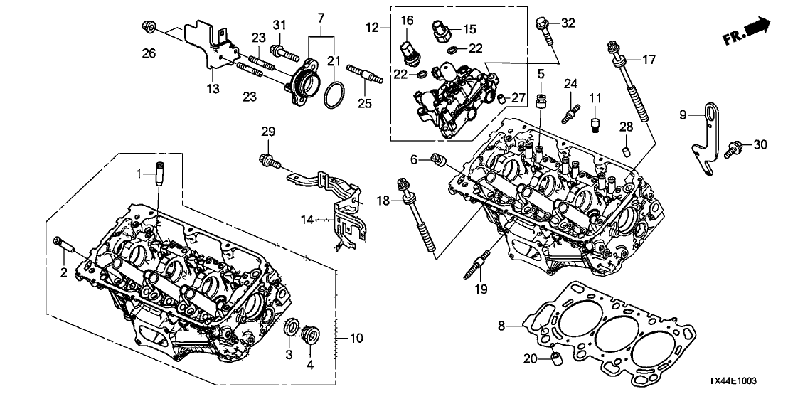 2017 Acura RDX 5 Door TECH (AWD) KA 6AT Rear Cylinder Head