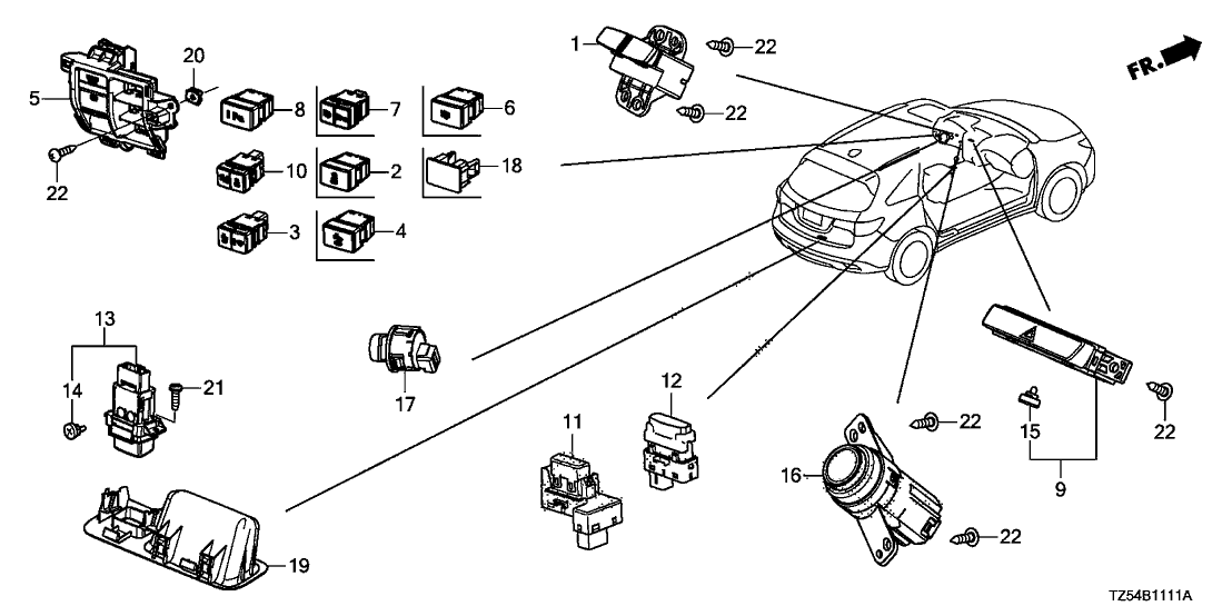 35881-TZ5-A01 - Genuine Acura Switch Assy.