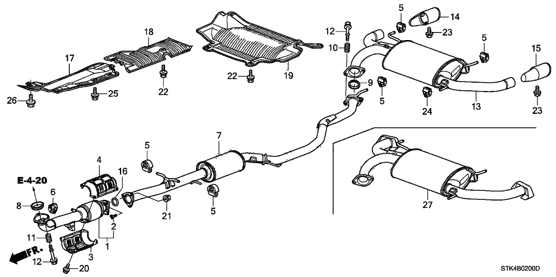 18220-STK-A02 - Genuine Acura Pipe B, Ex.