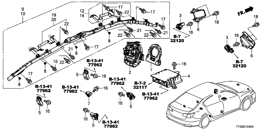 35000-TR0-A01 - Genuine Acura Sensor Assy., Steering