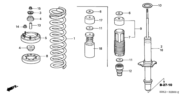 Front Shock Absorber - 2003 Acura TL 4 Door TL KA 5AT