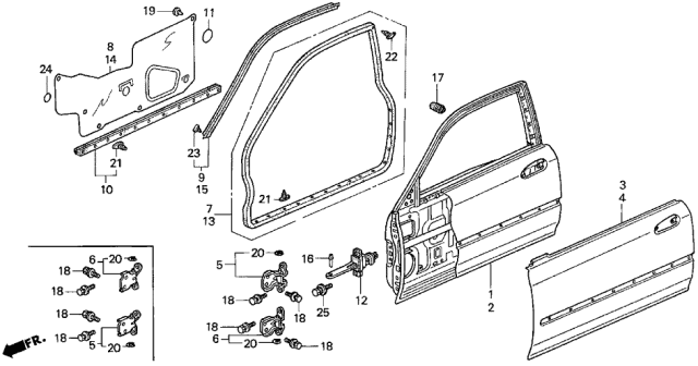 Door Panel - 1997 Acura CL 2 Door PRE3.0 KA 4AT