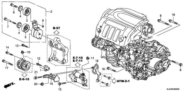 Alternator Bracket - 2012 Acura RL 4 Door RL-ADV KA 6AT