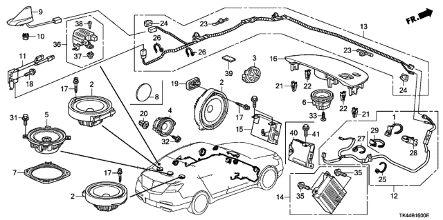 39120-stk-a12 Genuine Acura Speaker Assembly (17cm-nd) (single)