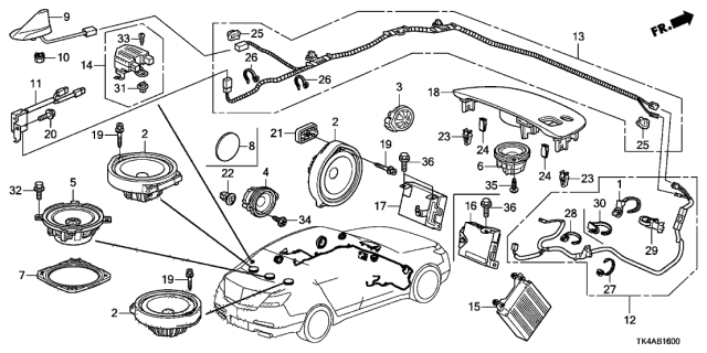 39186-TK4-A12 Genuine Acura Amplifier Assembly, Audio (Els)