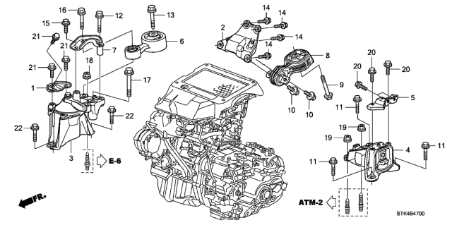 Engine Mounts - 2007 Acura RDX 5 Door RDX KA 5AT