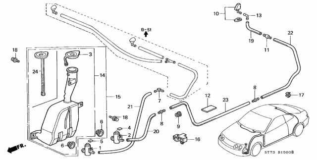 Windshield Washer - 1997 Acura Integra 3 Door LS KA 4AT