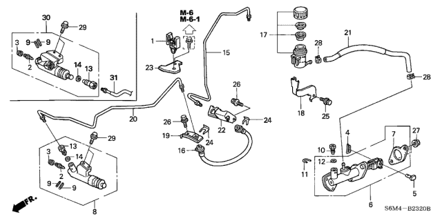 Clutch Master Cylinder - 2003 Acura RSX 3 Door TYPE-S KA 6MT