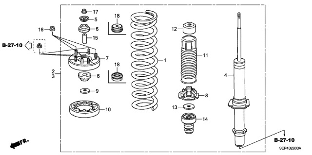 Front Shock Absorber - 2004 Acura TL 4 Door BASE (NAVIGATION) KA 5AT