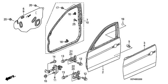 Front Door Panels - 2007 Acura TL 4 Door TYPE-S KA 6MT