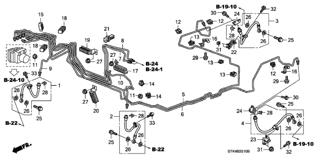 Brake Lines (VSA) - 2008 Acura RDX 5 Door TECH KA 5AT