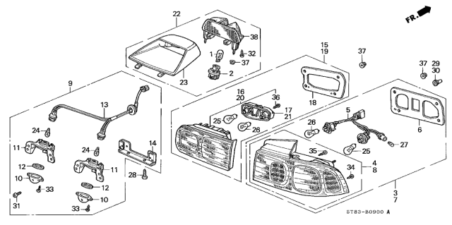 33303-SL4-003 Genuine Acura Bulb, Wedge (12V 21W) (Stanley)