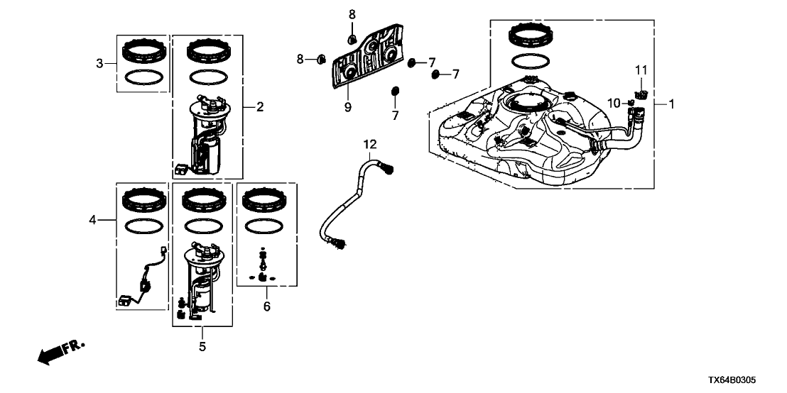 Acura 17045-TV9-A00 Fuel Pump Module Assembly