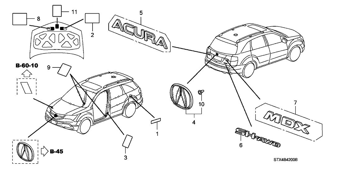 Acura 42762-STX-A11 Placard, Specification (Usa)