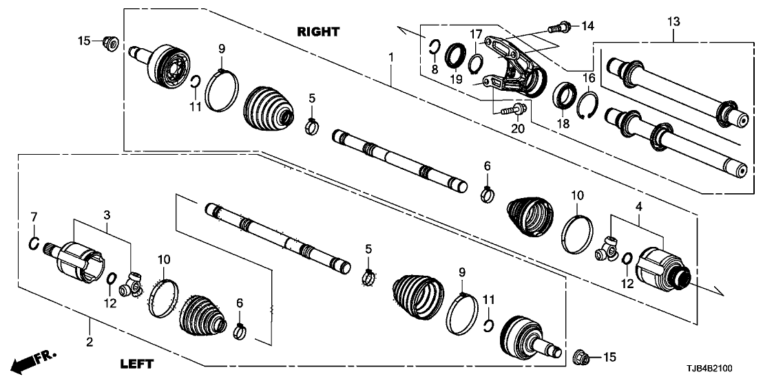 Acura 44500-TJB-A01 Half Shaft Assembly