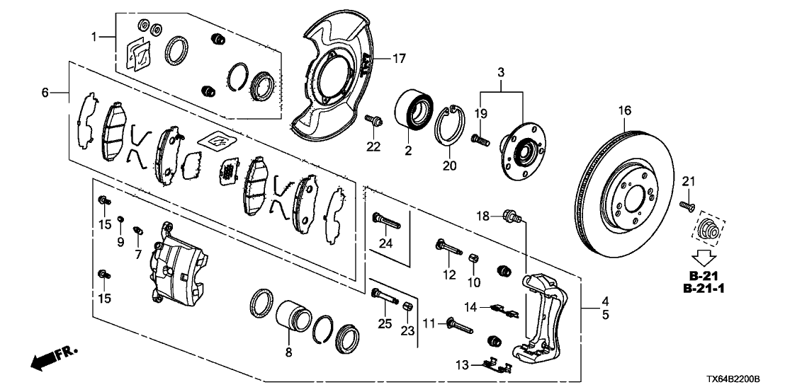 Acura 45022-TX6-A01 Front Disc Brake Pad Set