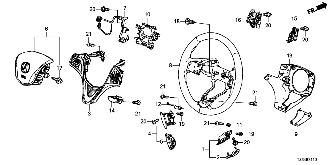 Acura 77901-TZ5-A00 Cord, Cable Reel