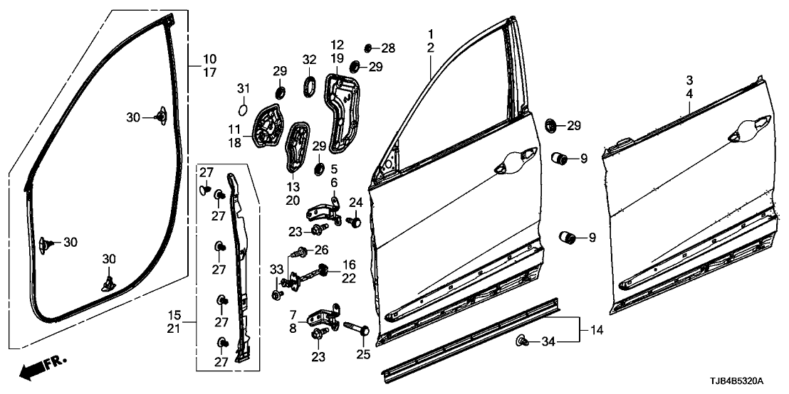 Acura 72323-TJB-A02 Seal C, Front