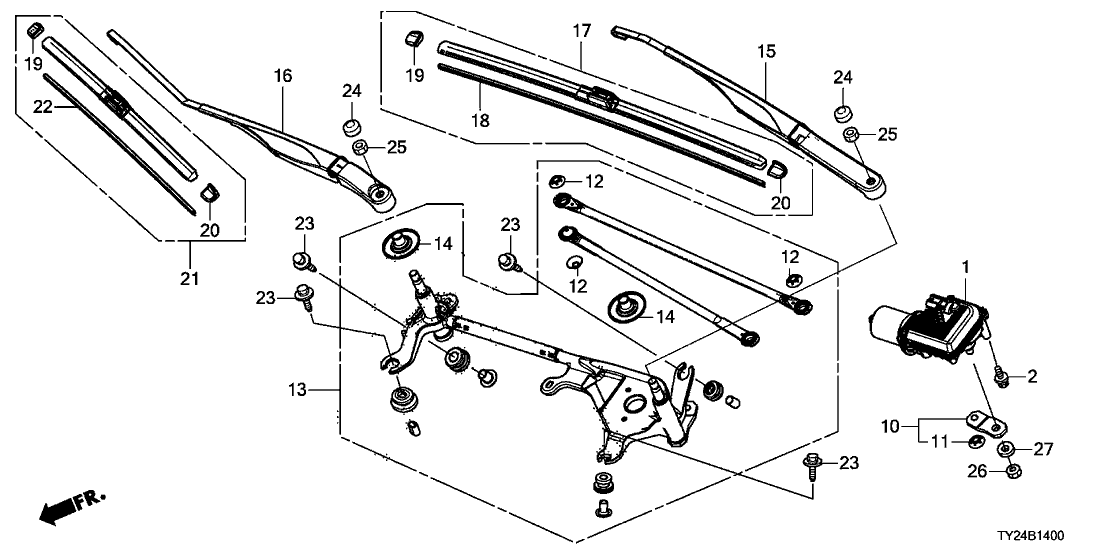 Acura 76530-TY2-A01 Link, Front Wiper