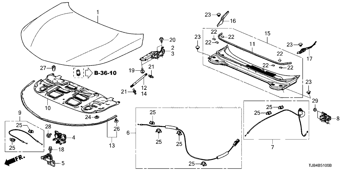 Acura 74141-TJB-A00 Hood Insulator