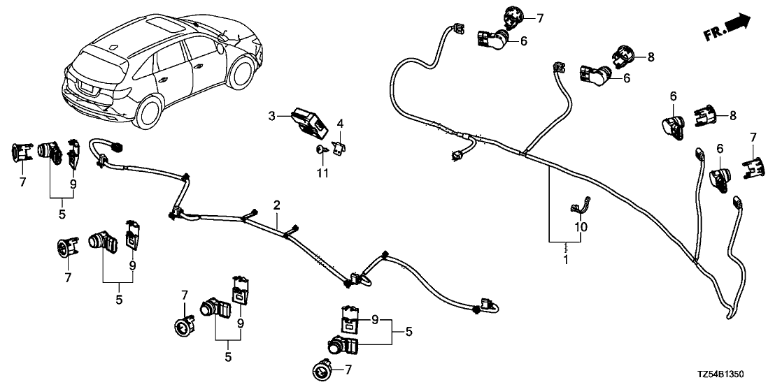 Acura 39680-TV0-E01YH Sensor Assembly, Parking (Graphite Luster Metallic)