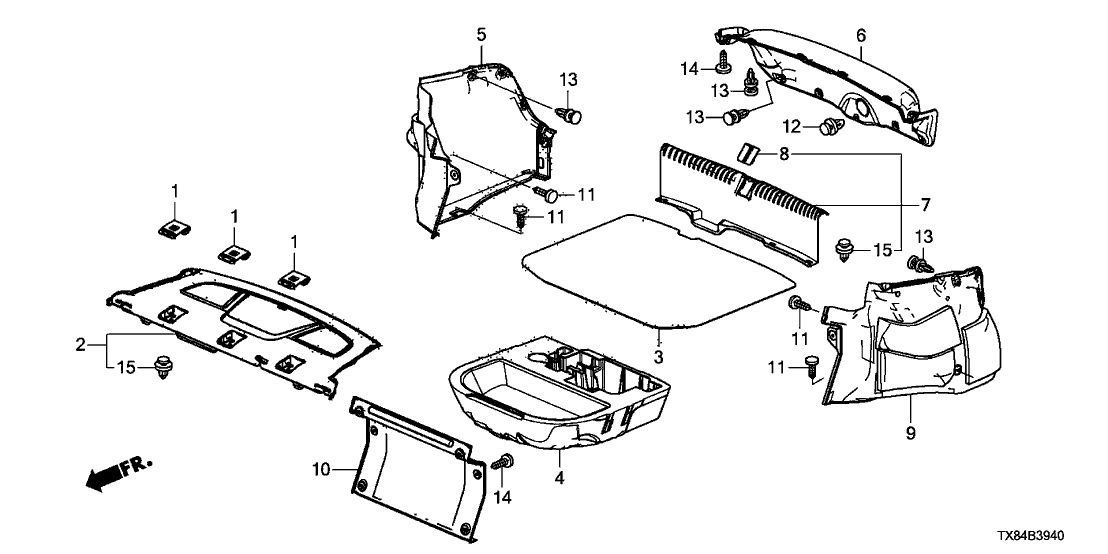 Acura 84601-TX8-A12ZA Lining Assembly (Premium Black)