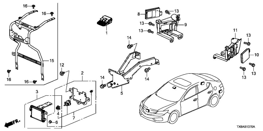 Acura 36936-T3R-A02 Radar Sub-Assembly, Left