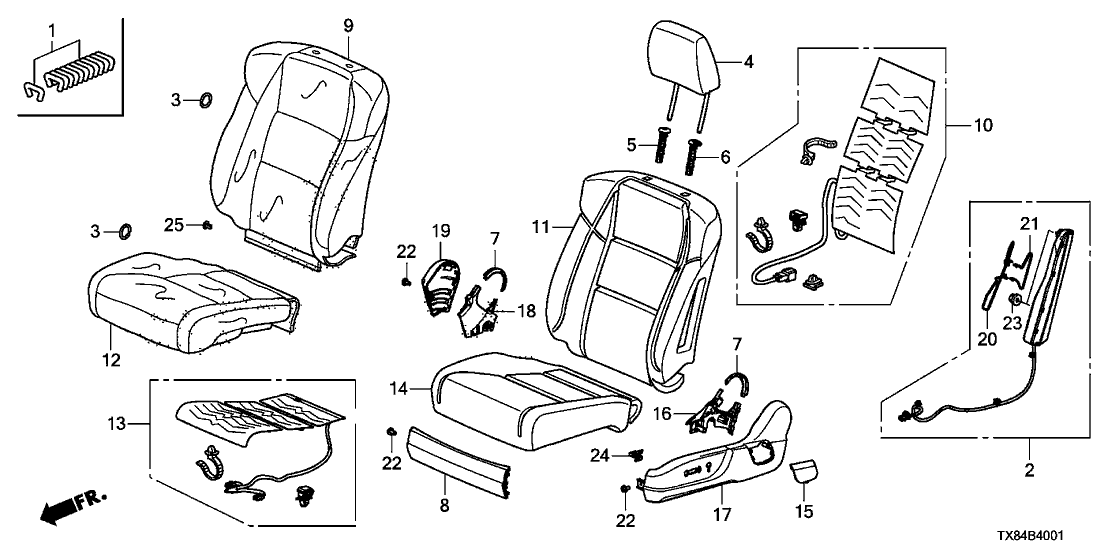 Acura 81140-TX6-A21ZA Headrest Assembly, Front (Sandstorm)