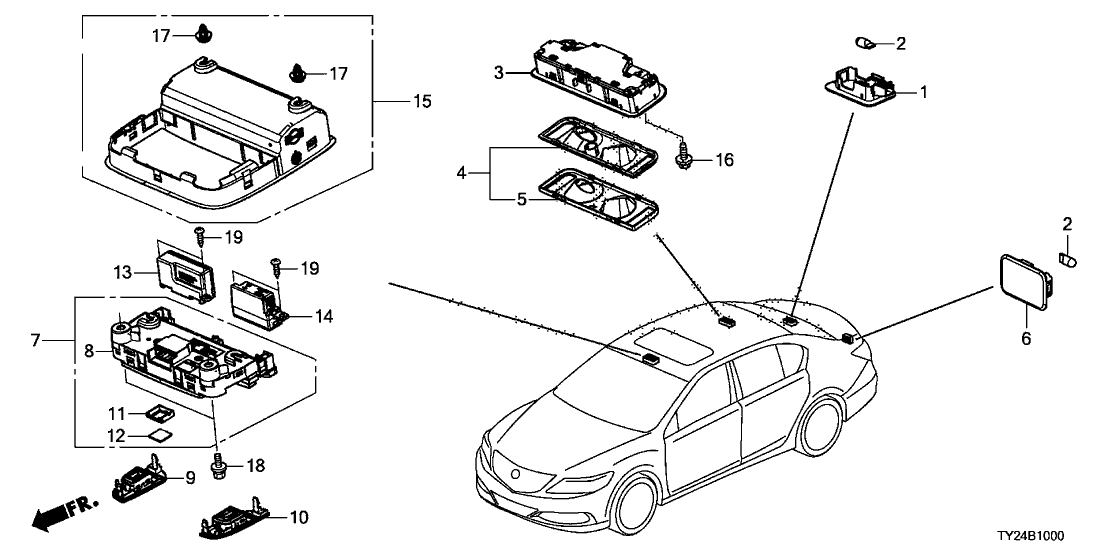 Acura 36600-TY2-A02ZA Module Assembly , Front Roof (Max Ivory)