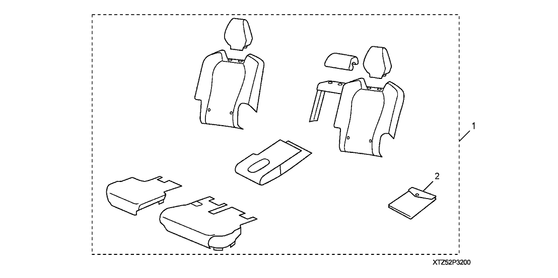 Acura 08P32-TZ5-20002 Bag, 2ND Rowseat Cov