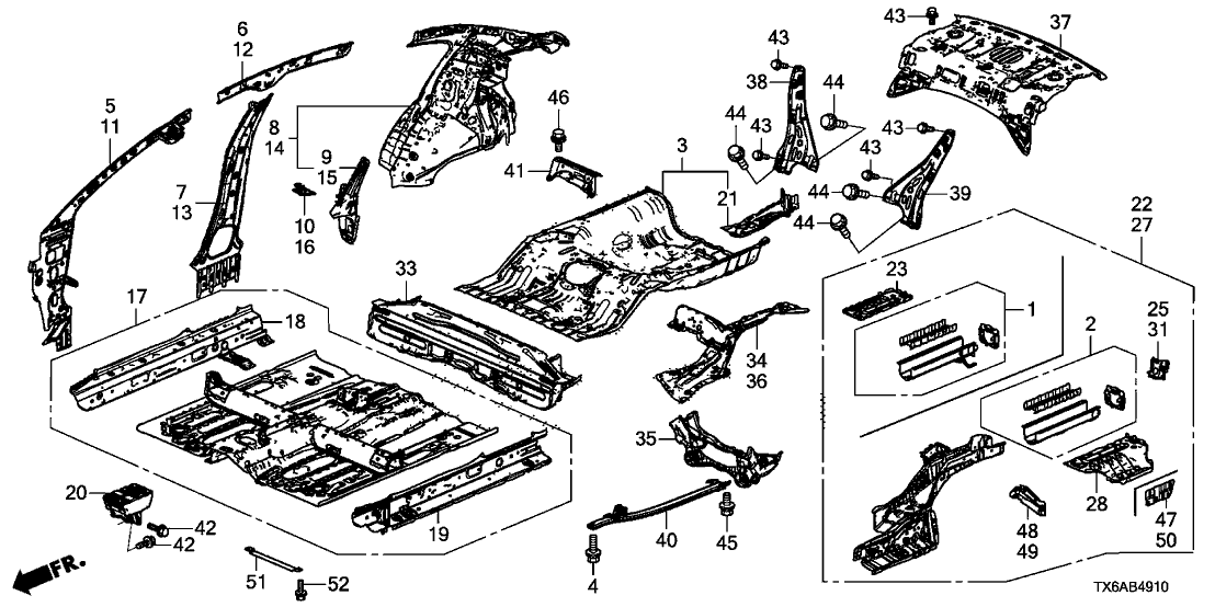 Acura 64611-TV9-A01ZZ Rail, Driver Side Roof Side