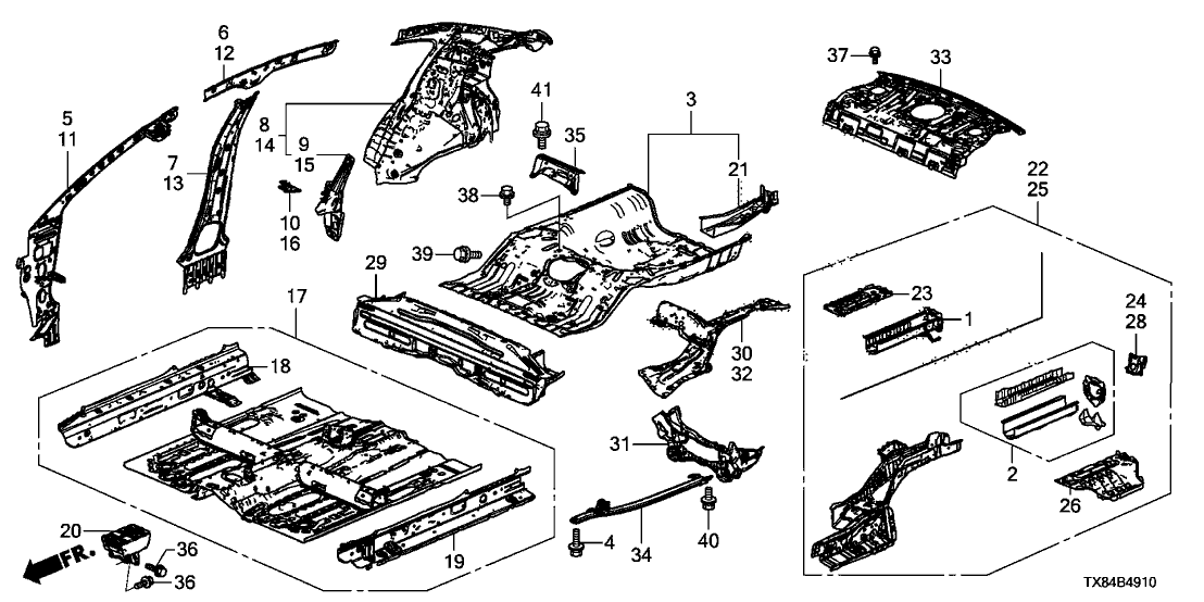 Acura 65700-TX6-X00ZZ Crossmember, Middle Floor