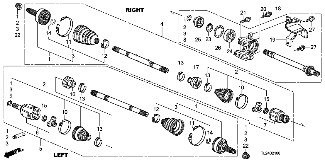 Acura 44014-TL1-E52 Set,Outboard Join