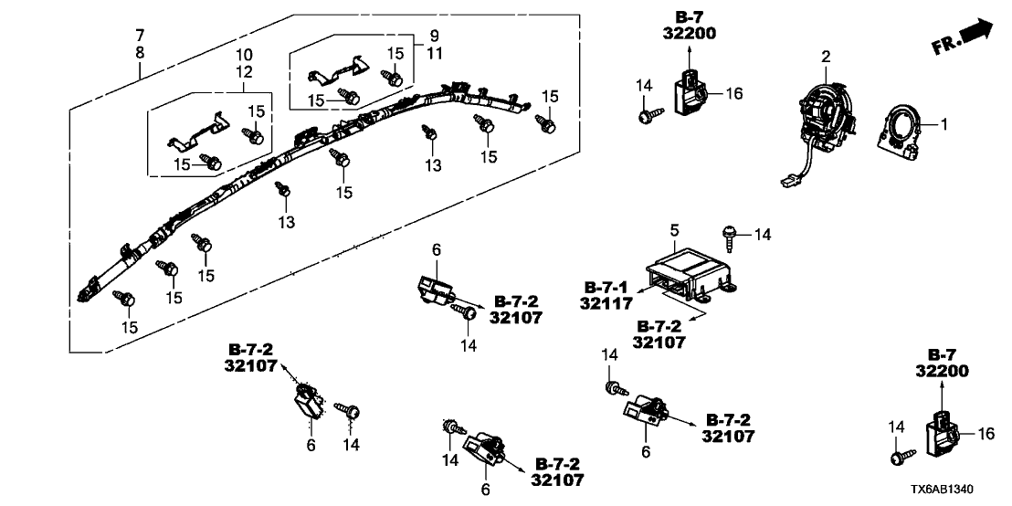 Acura 77900-TR0-A22 Clock Spring Assembly