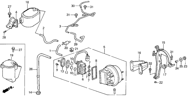 1989 Acura Integra Stay, Actuator Diagram for 36610-PG7-A00