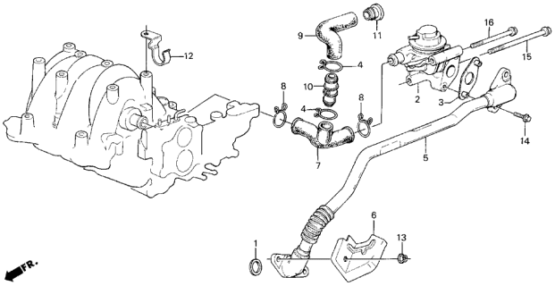 1986 Acura Legend Joint, Air Suction Branch Diagram for 18798-PH7-660