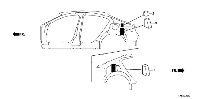 2020 Acura ILX Grommet Diagram 2