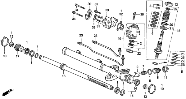1996 Acura TL Valve Sub-Assembly, Steering Diagram for 53641-SZ5-A00