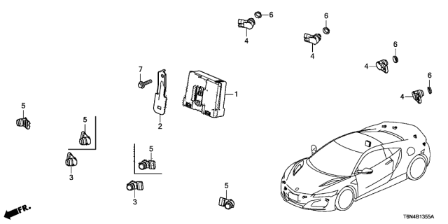 2020 Acura NSX Parking Sensor Diagram