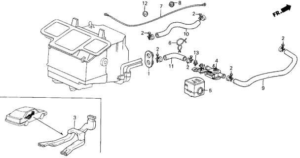 1988 Acura Integra Hose A, Water Inlet Diagram for 39311-SD2-030