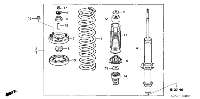 2005 Acura TSX Right Front Shock Absorber Assembly Diagram for 51601-SEC-A15